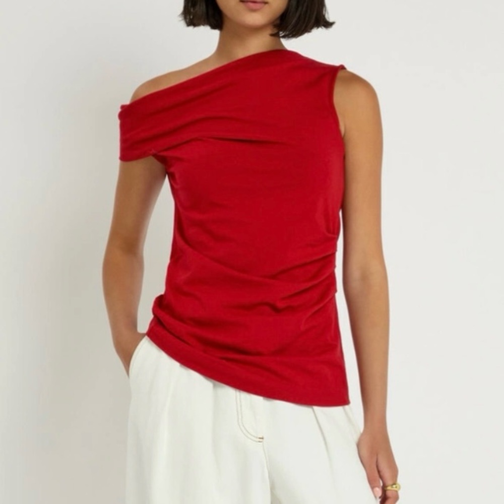 Like New Dries van Noten Red Draped Tank, Price firm